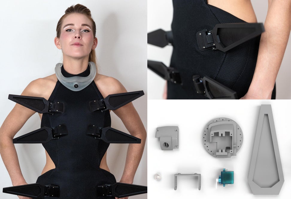 ROBOTIC OPEN-SOURCE SCALE DRESS || Mechanic Modular 3D Printed Parts That Connect to Fabrics and Hold Motors to Create Movement!...